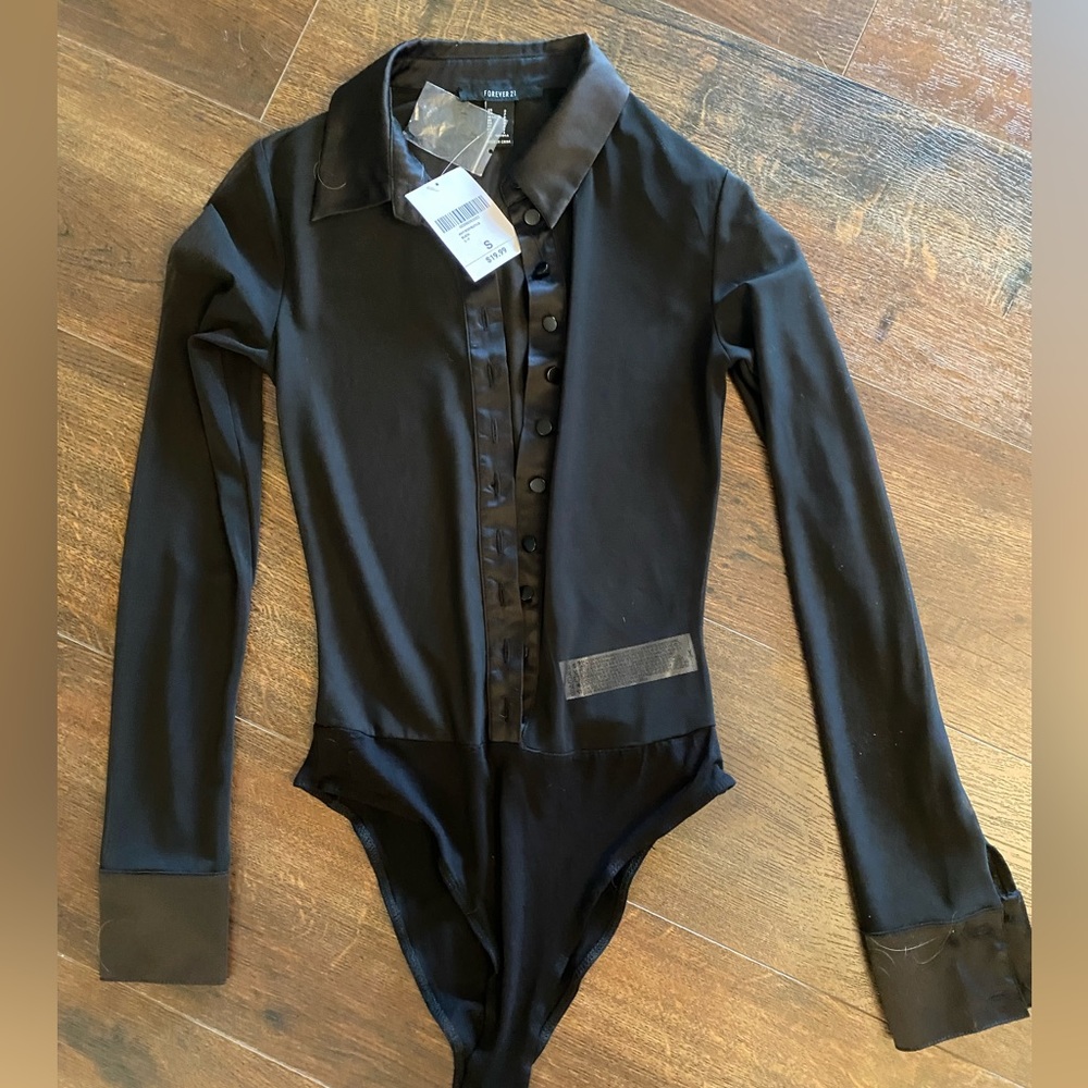 Black knit body suit